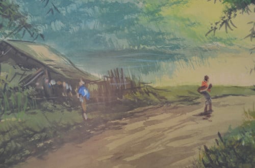 Indonesische aquarel, gesigneerd, Raden Katamsi?