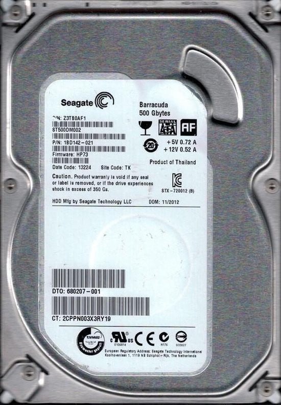 SEAGATE 500 GB 7200RPM 3.5INCH SATA hard disk drive