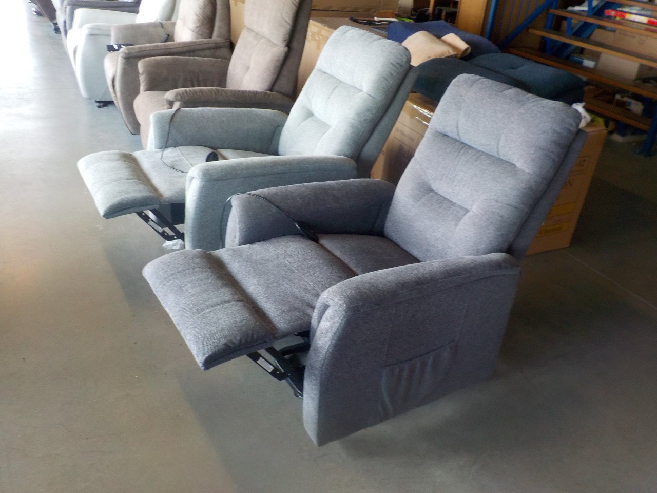 Nieuwe stoffen elektrische sta-op relax fauteuil SPECIALE AANBIEDING
