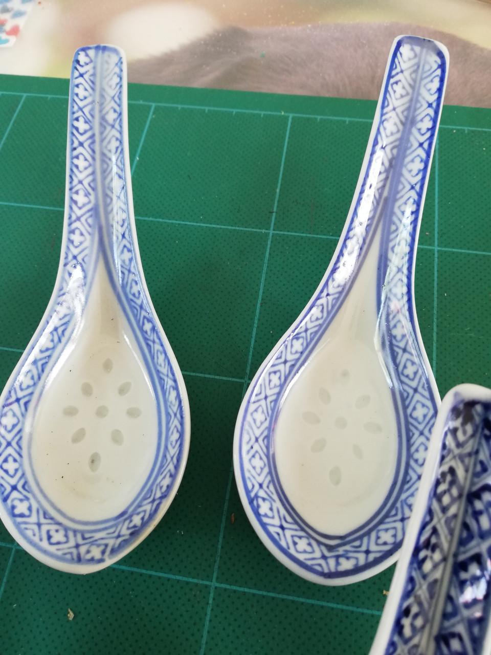 Chinese lepel soeplepel, porselein
