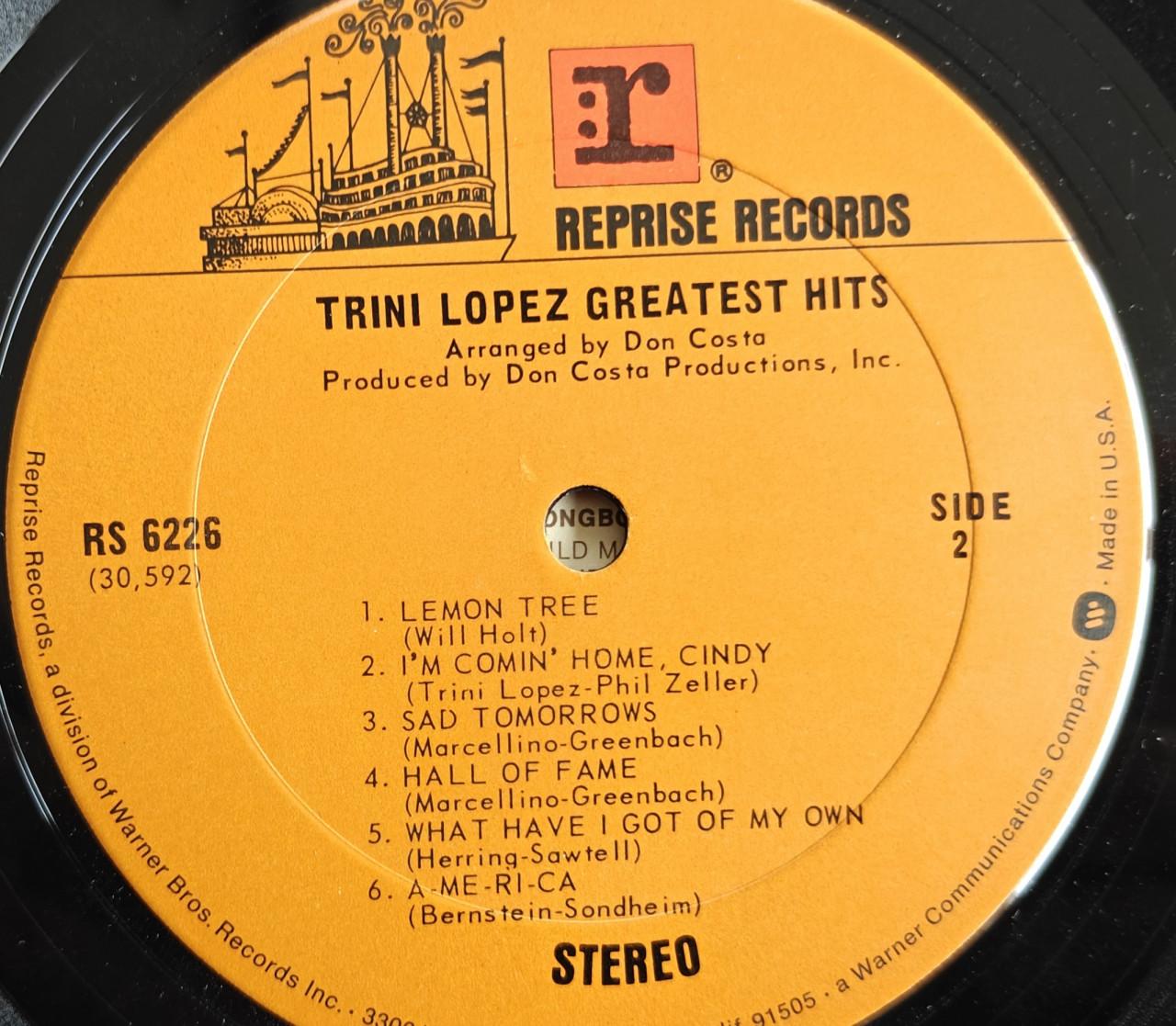 Te Koop LP Trini Lopez – Greatest Hits