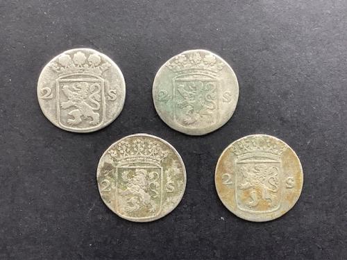 Hollandia  dubbele wapenstuivers , zilver.