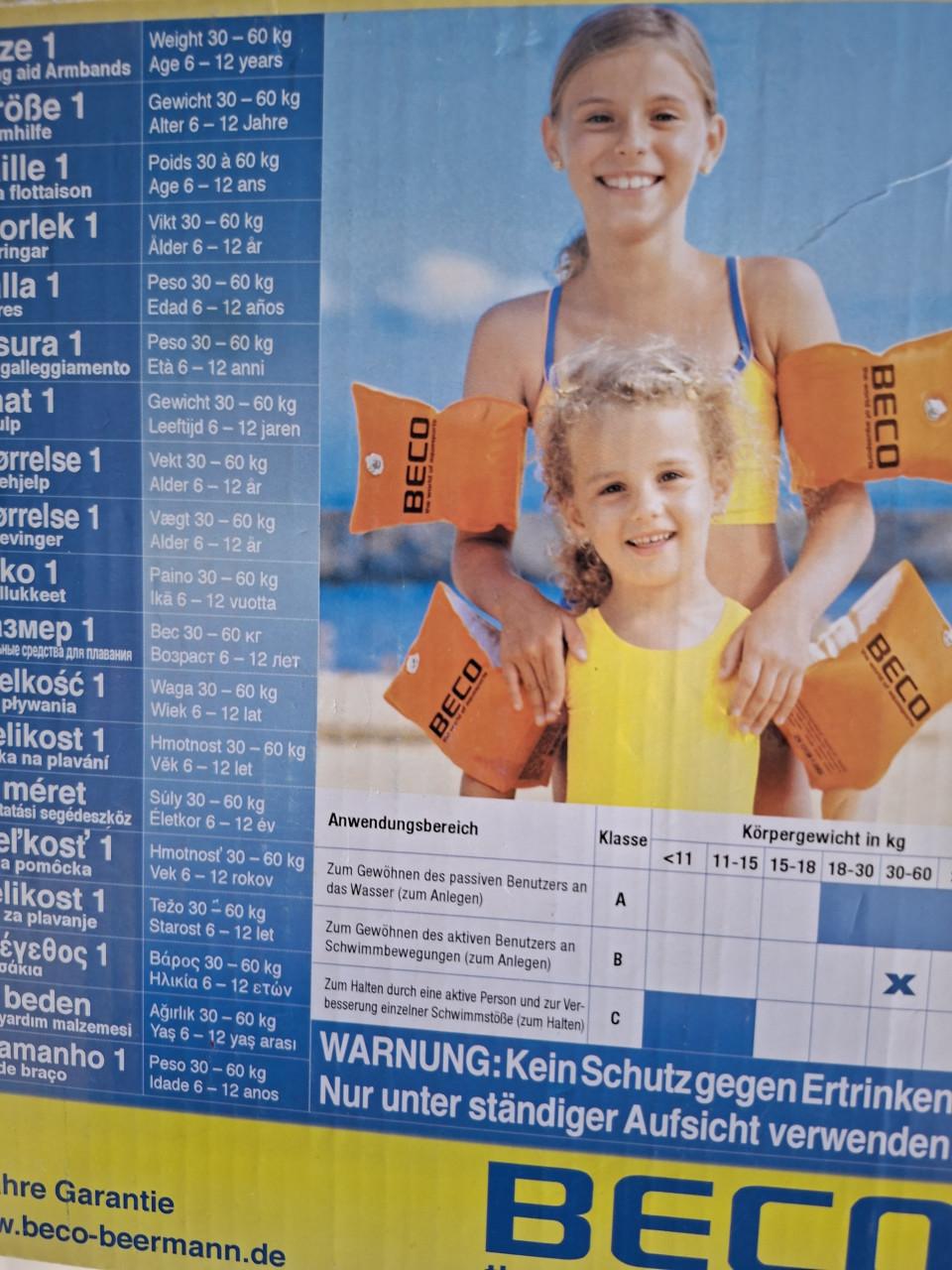 Zwembandjes tot 60 kg oranje