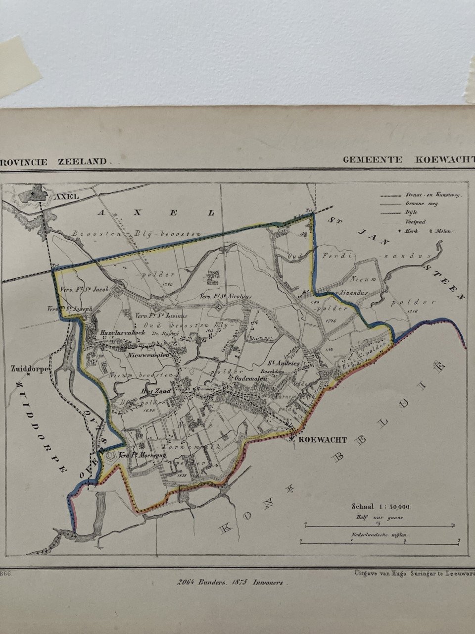 Topografische kaart gemeente Koewacht