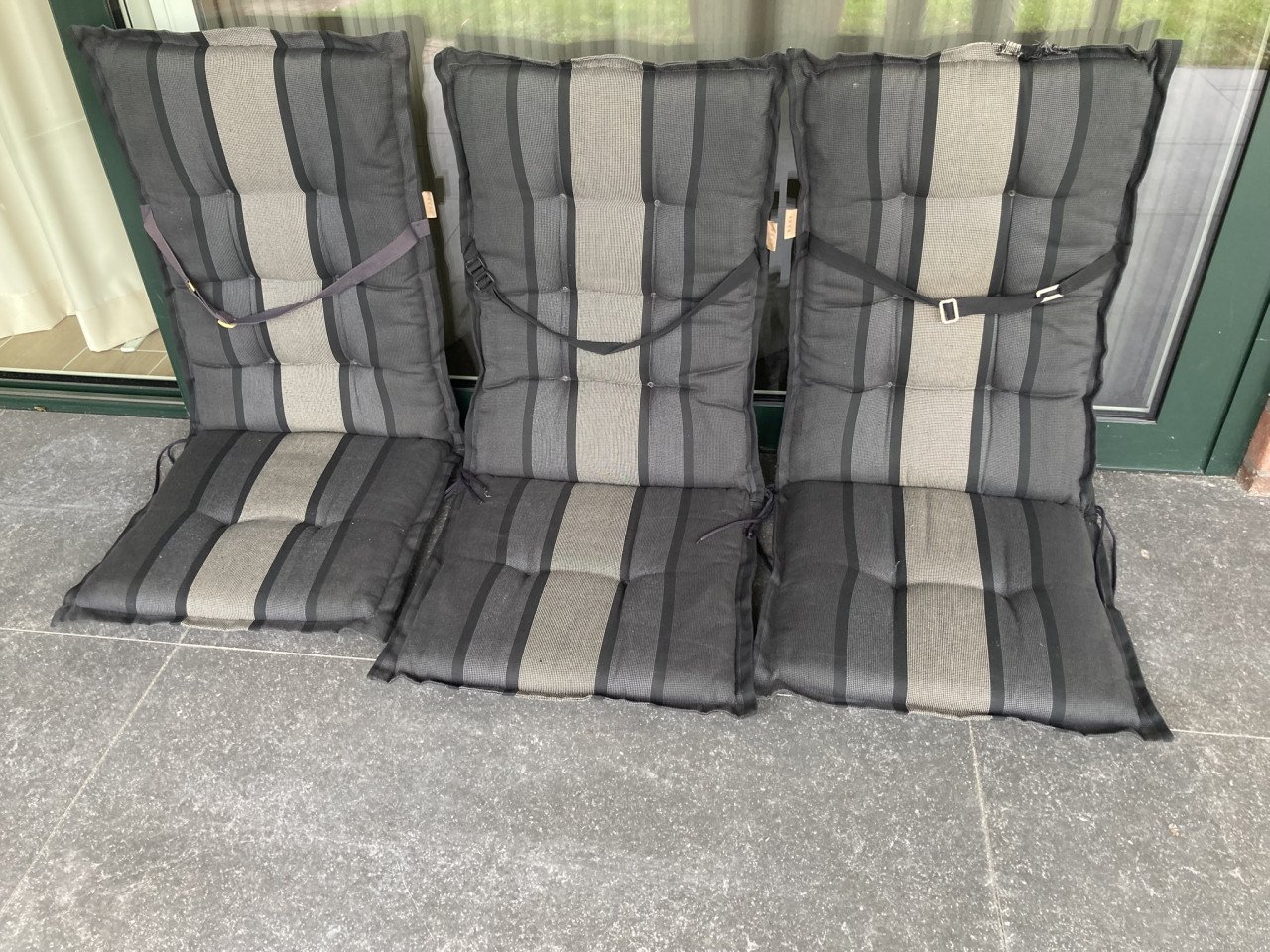 3 tuinkussens hoge rug