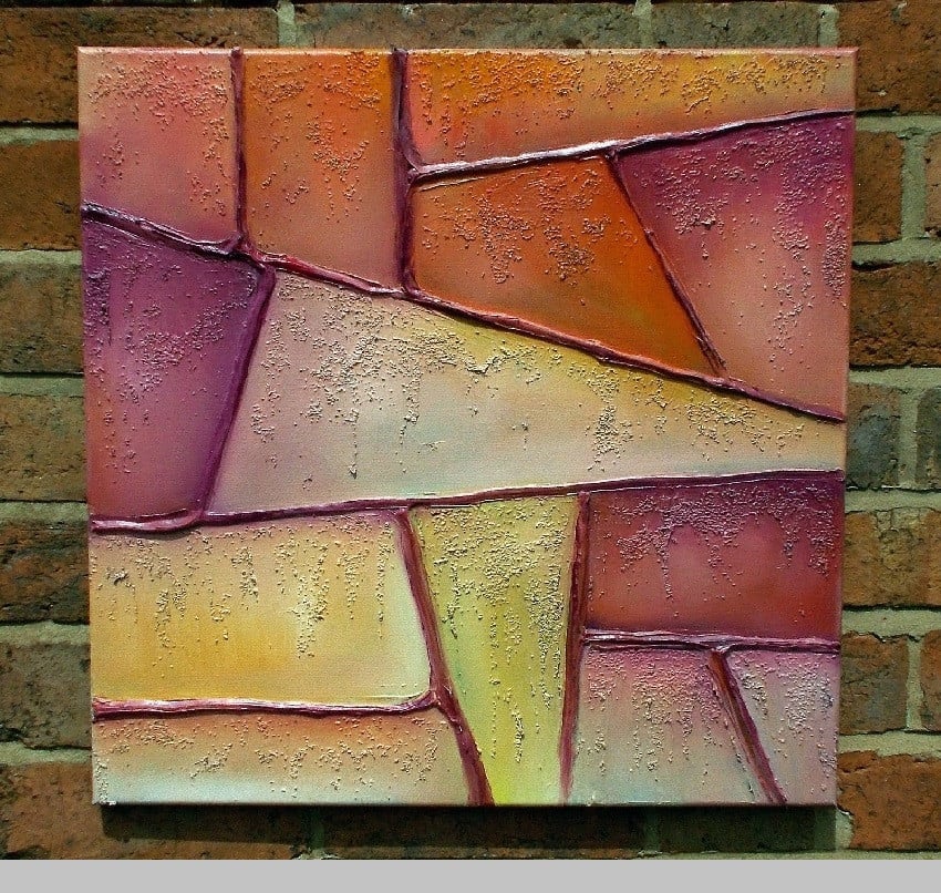 " Brics " Acrylschilderij op canvasdoek , afmeting 50 cm x 50 cm