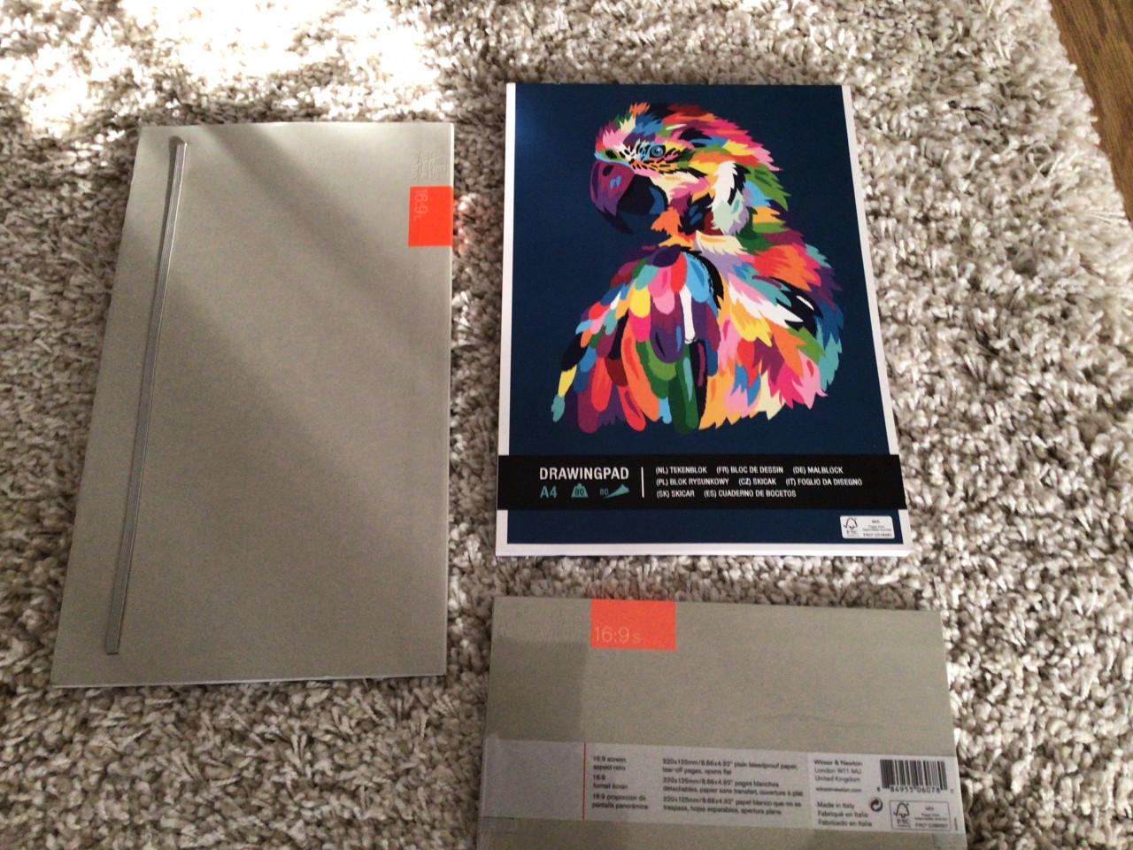 Kleurpotloden, brightpad & tekenblokken