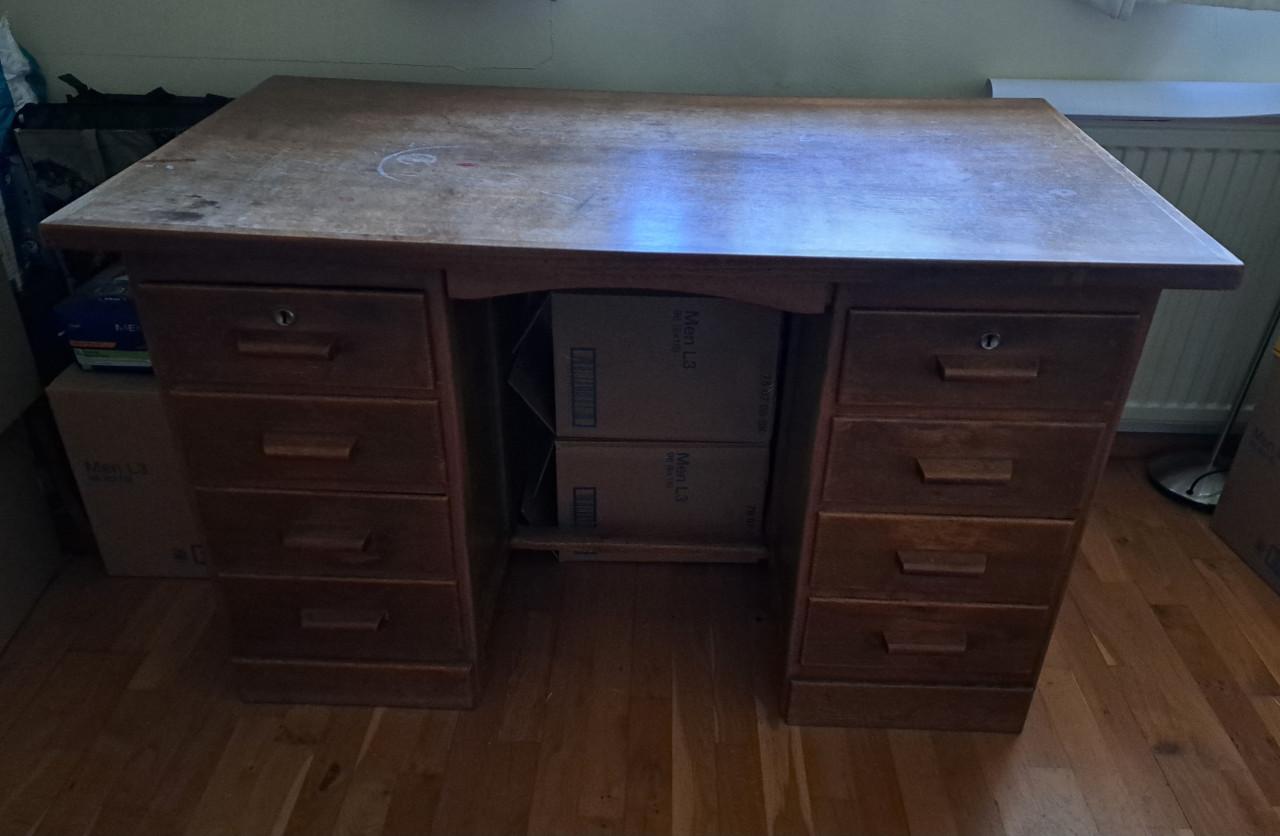 Uniek antiek vintage klassiek handgemaakt houten Bureau