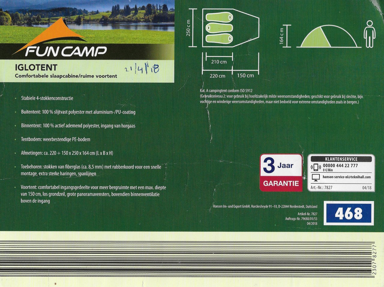 Te koop FUNCAMP Tent voor 3 pers.