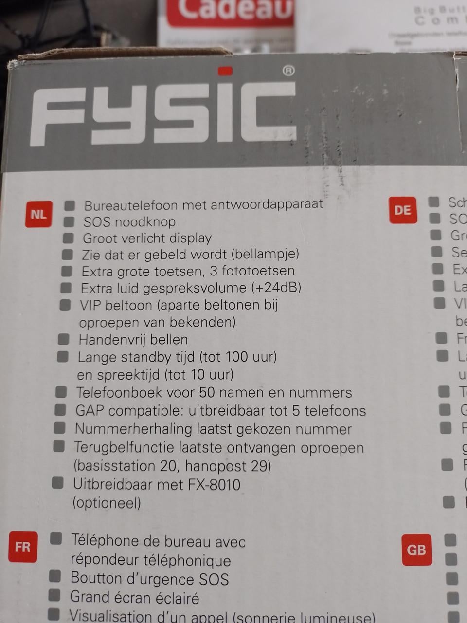 Fysic Seniorentelefoon DECT-FX8025-Nieuw in doos