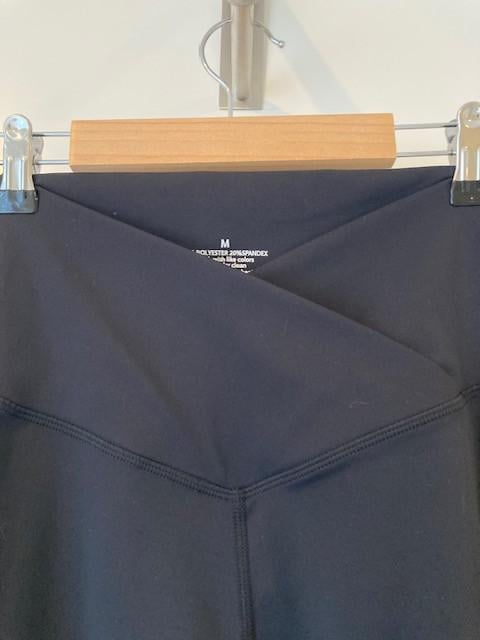 Flared sportlegging voor ballet, dans of yoga, maat medium, effen zwart