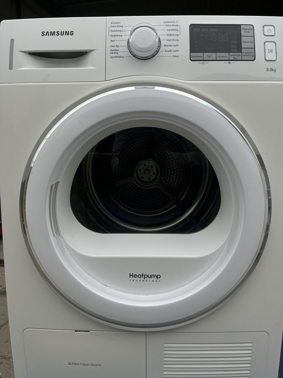 Samsung DV80F5E5HGW  warmtepomp droger met 8 kg. vulgewicht klasse A++