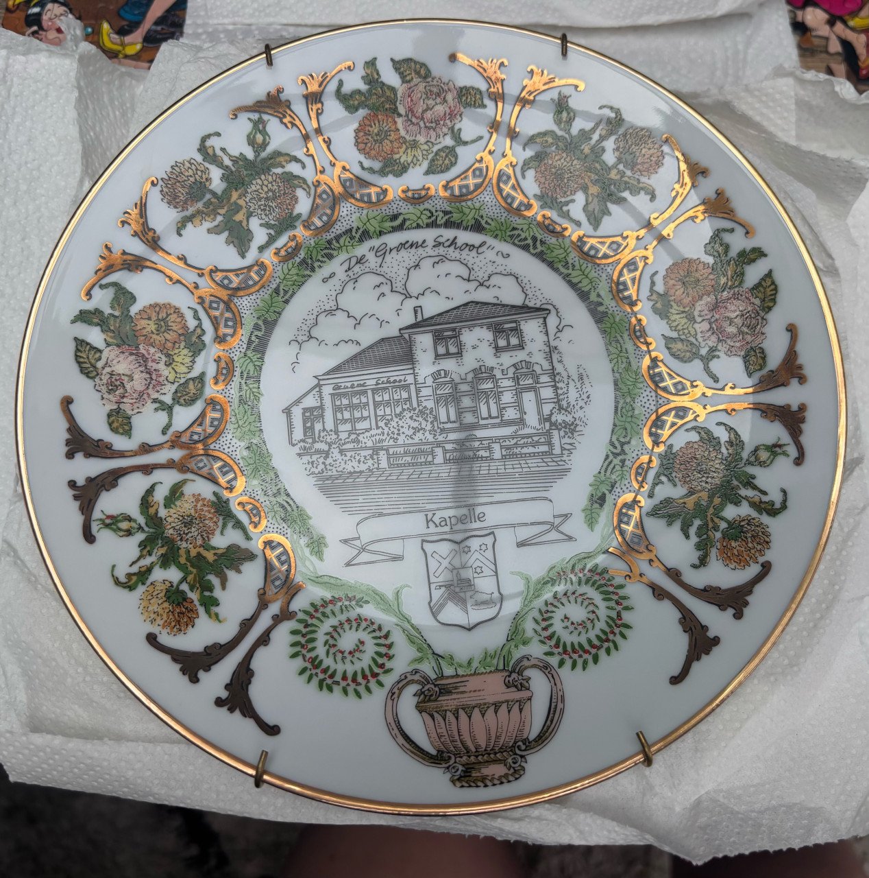 Set van 4 Limoges porseleinen Kapelle-borden – 23k goud