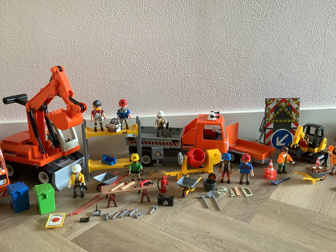 Partij Playmobil van 9 sets bouwvakkers