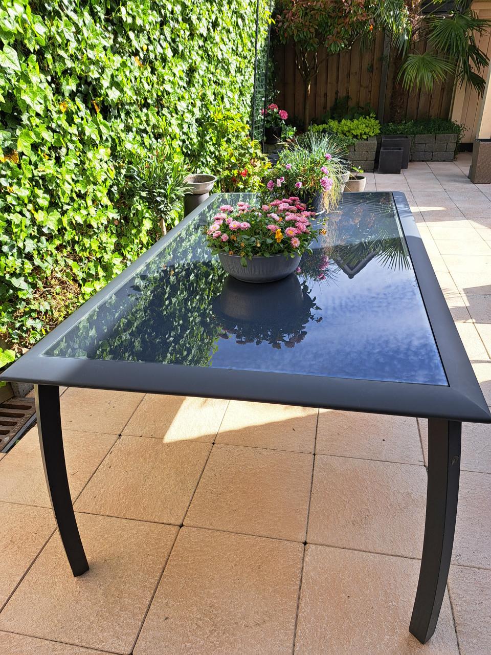 Hartman tuintafel met glasplaat 180 x 100 cm