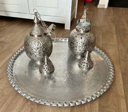 Marokkaanse plafond lampen en schaal