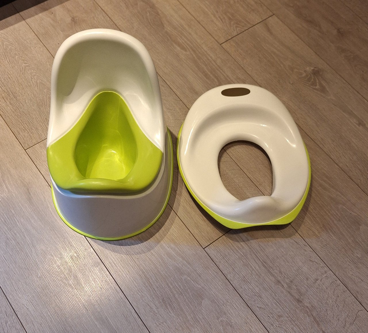 Kinderpot Ikea, wit groen, wc bril verkleiner