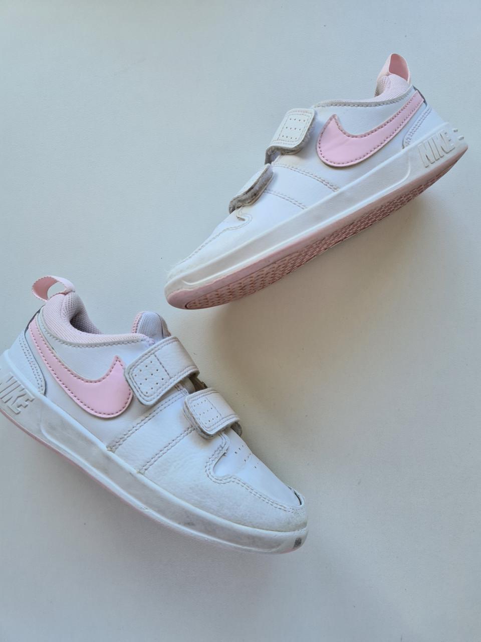 Nike witte met roze klittenband sneackers Maat 31