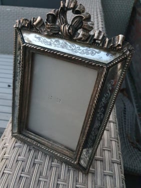 Mooie vintage spiegelglas fotolijst in nette staat...