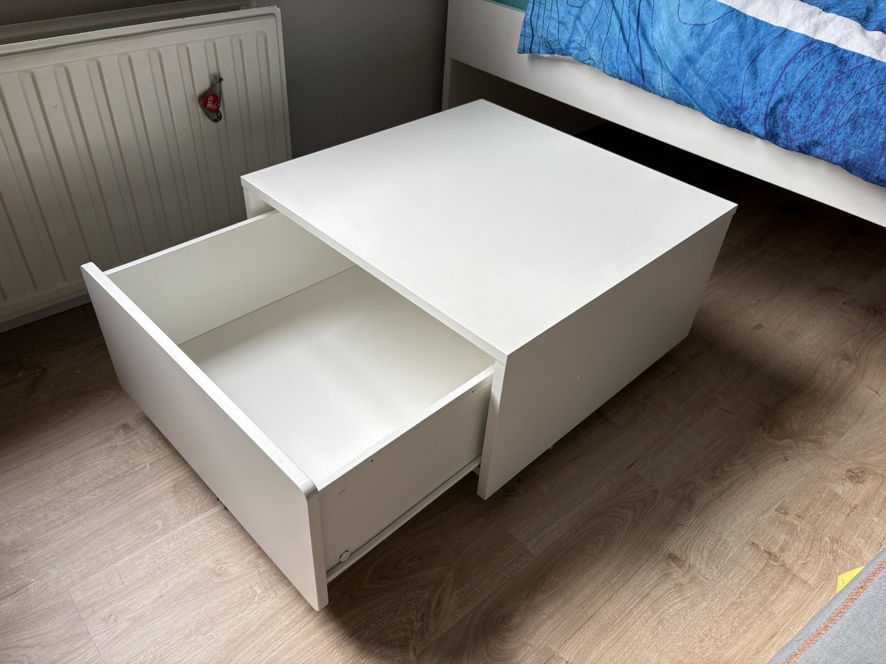 Eenpersoons Ikea bed met matras en 2x opbergbak