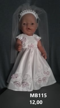 Poppenkleertjes baby born. Bruidsjurk. Opbrengst KiKa.