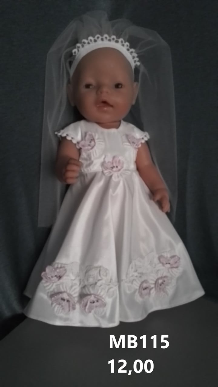 Poppenkleertjes baby born. Bruidsjurk. Opbrengst KiKa.