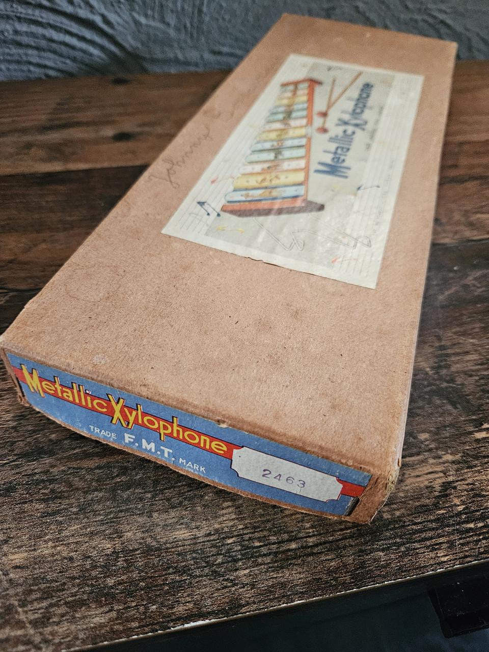 Prachtig vintage Metallic Xylofoon met Dierenafbeeldingen