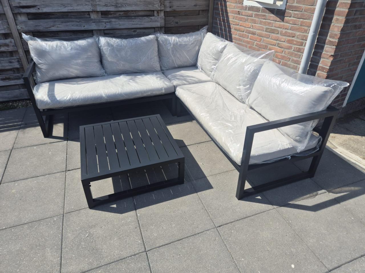 Aluminium Loungeset 225 x 225 cm (bezorging mogelijk)