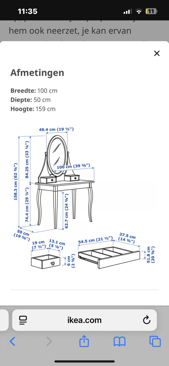 Kaptafel Hemnes van Ikea