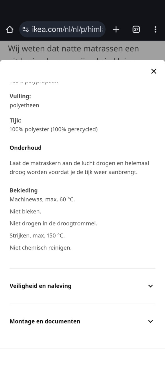 Ledikant matrasje