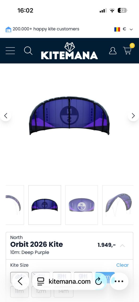 North orbit 2026 10m2 kite deep purple