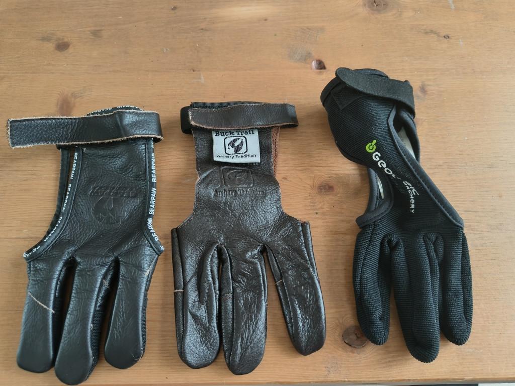 Boogschiet handschoenen, nieuw 3 paar
