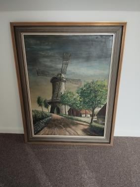 Olieverfschilderij molen Hulst