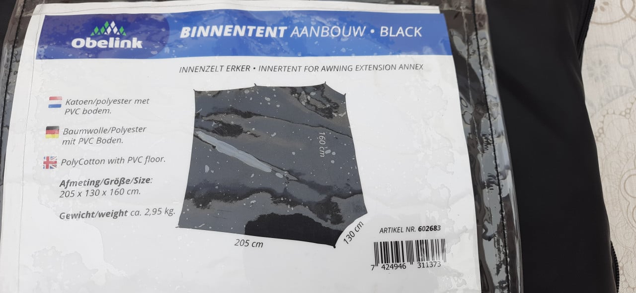 Te koop zwarte slaapcabine/binnentent uitbouw voortent