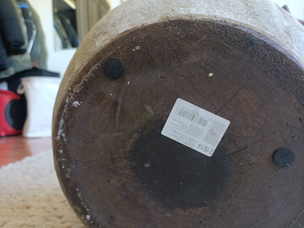 Grote grijze bloempot