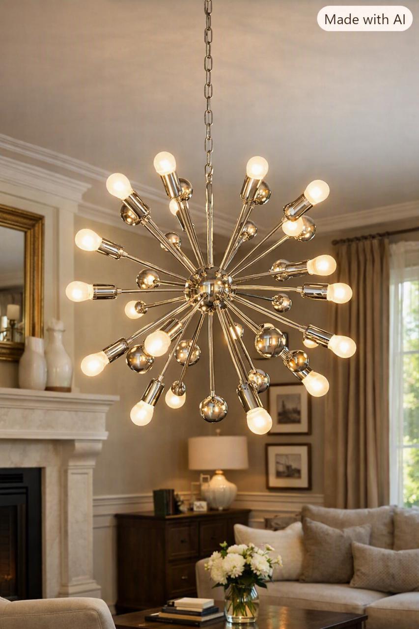 Sputnik starburst chandelier / Ceiling lamp