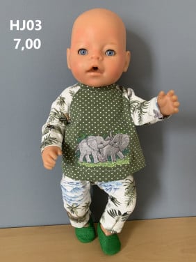 Baby born / babyborn set olifant . Opbrengst KiKa. Poppenkleertjes.