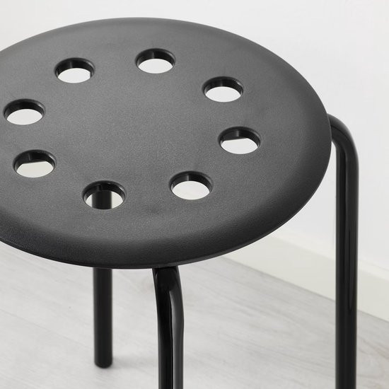 MARIUS kunststof kruk 45 cm zwart