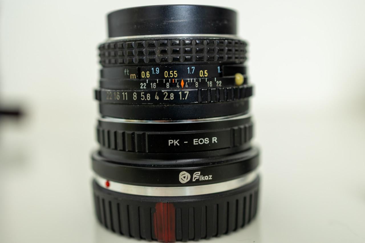 Lenzen Asahi Pentax50 mm en 135 mm met Canon RF adapter