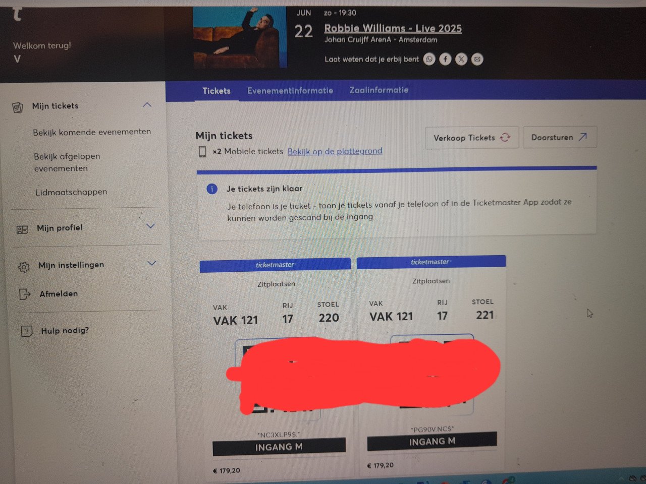 Tickets Robbie Williams zondag 22-6