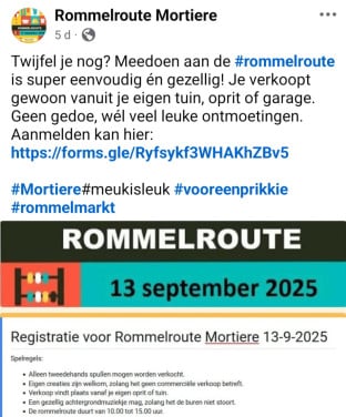 Rommelroute rommelmarkt Middelburg Mortieren