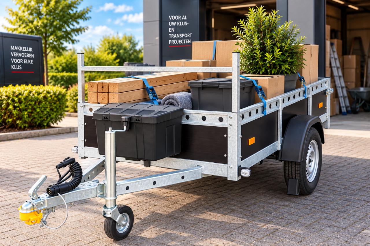 Motortrailer-bakwagen of huifaanhangwagen verhuur