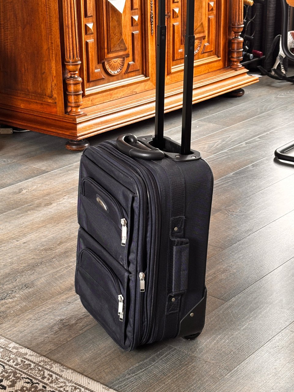 3x Trolly koffer met 2 vaste wielen, kleur blauw