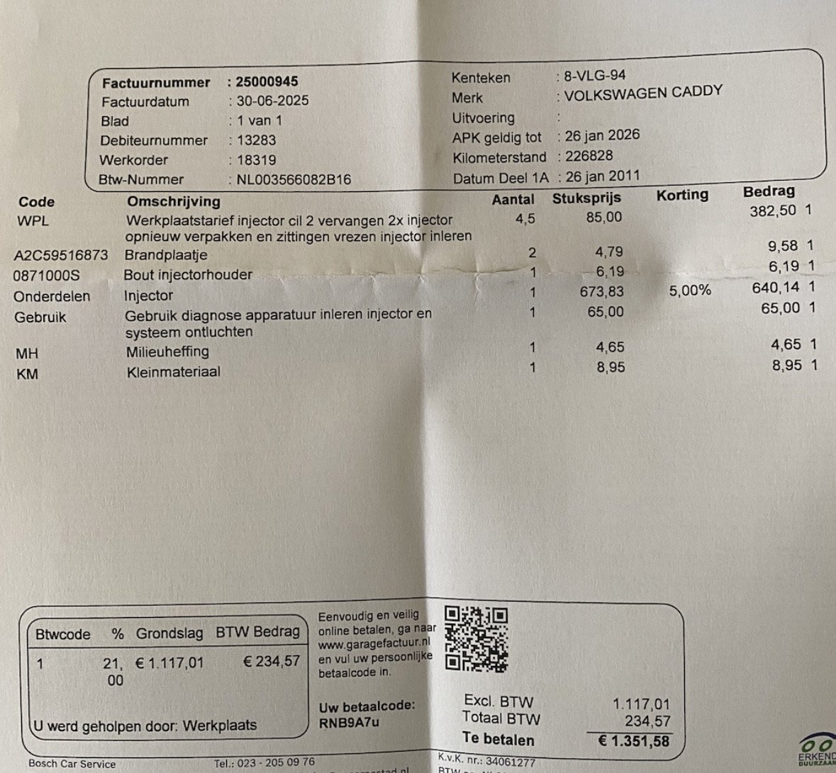 Volkswagen Caddy 1.6 D 55KW 2011 | NAP | MARGE!