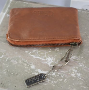 Bruine leren portomonee