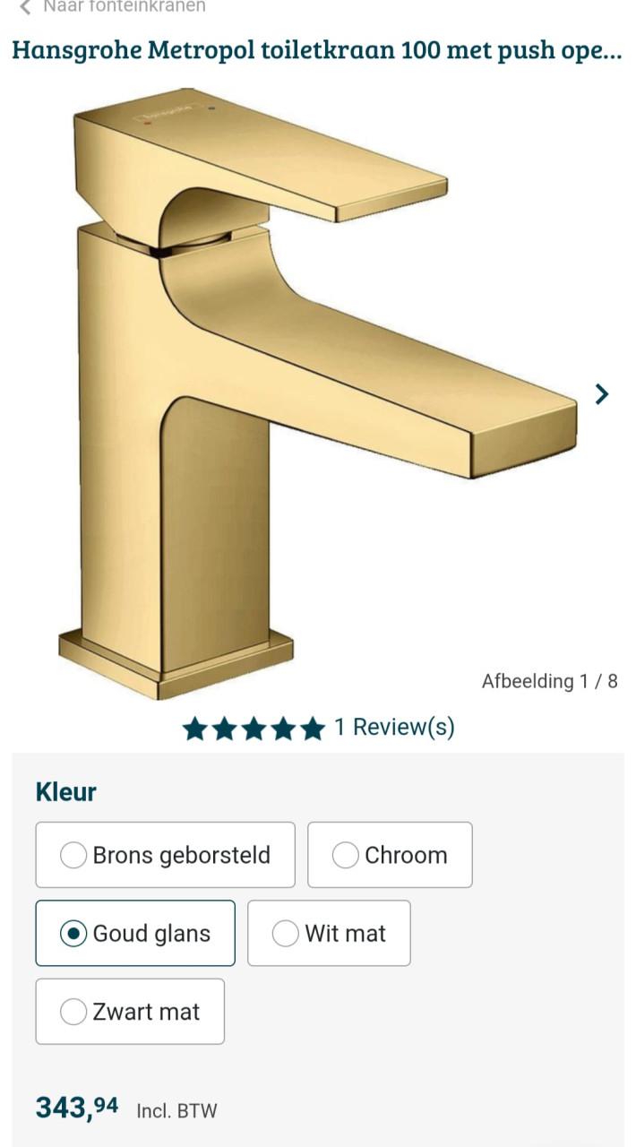 Hansgrohe Metropool 100 goud kleur kraan 1 x 32500990