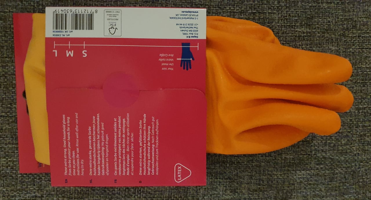 16 ×  Sorbo Huihoudhandschoenen  maat  S