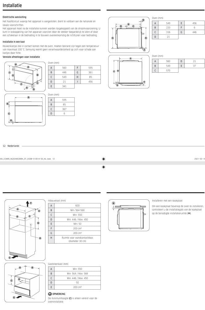 Samsung inbouwoven NQA6539 zwart