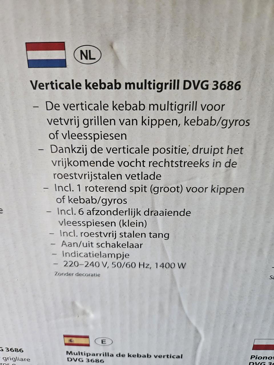 Werkende Clatronic DVG 3686 Doner Grill - Nieuwstaat!