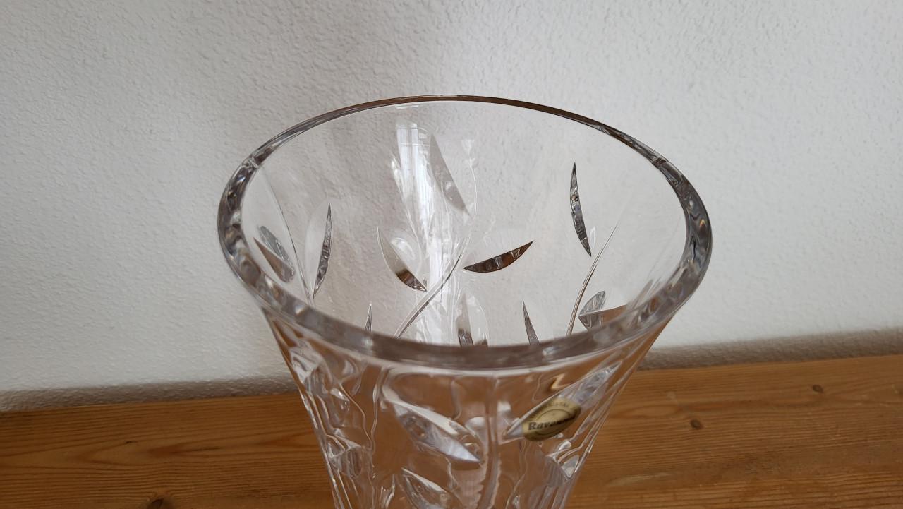 Ravenna zware loodkristallen vaas met bladmotief